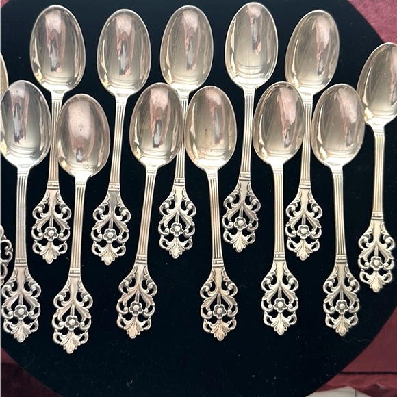 Set of 12 Sterling Demitasse Spoons - Picture 1 of 5